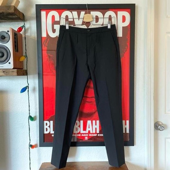 HOPE Stockholm High-waisted Black Pleated wool trouser dress Pants - Picture 4 of 8